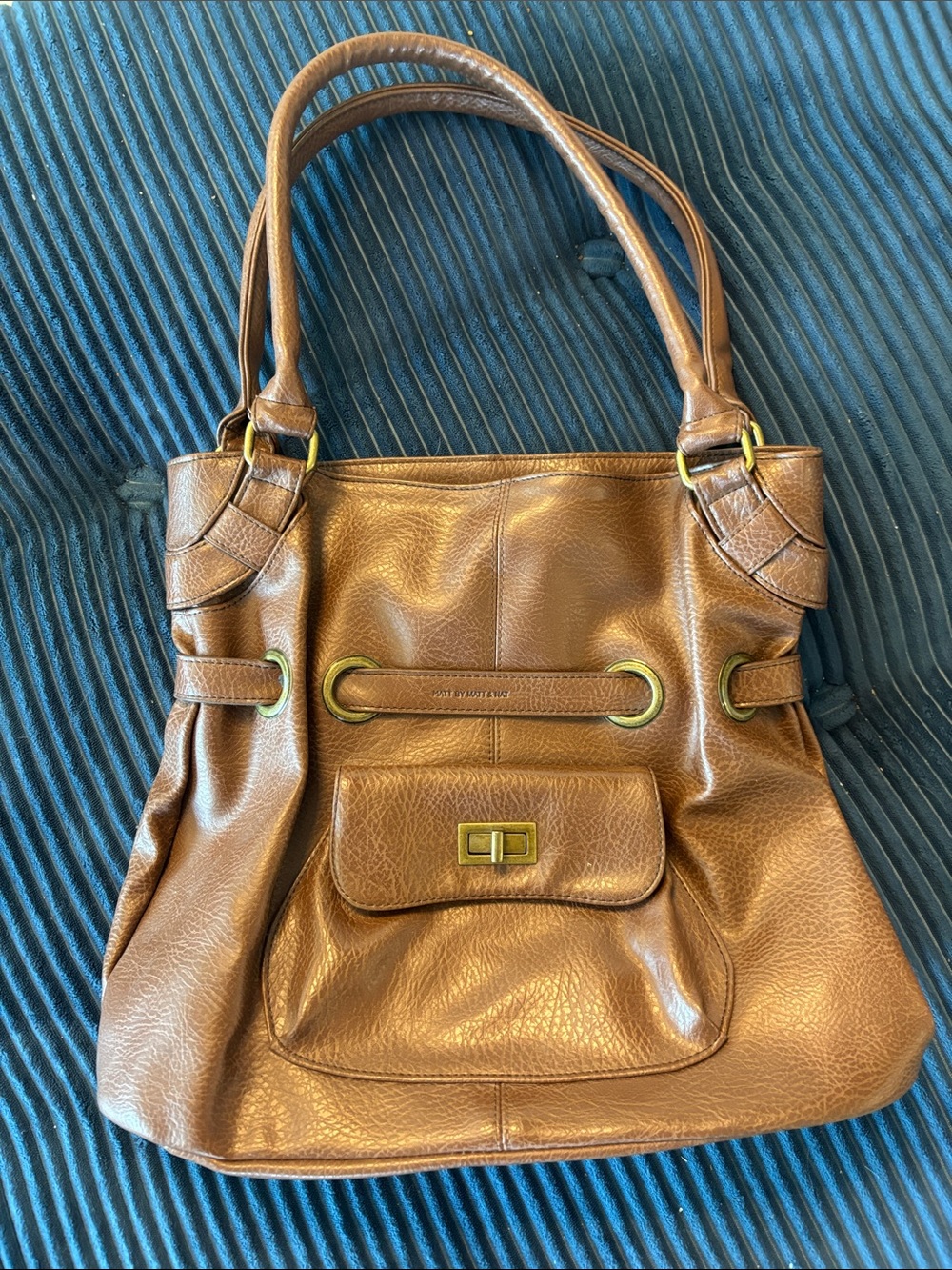Matt & Nat Brown Shoulder Bag with Gold-Tone Hardware